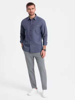 Pánské kalhoty OMBRE OM-PACP-0158 GREY