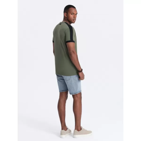  Pánské triko OMBRE S1632 OLIVE 