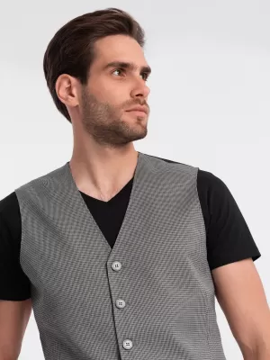 Pánská vesta OMBRE OM-BLZV-0111 GRAY