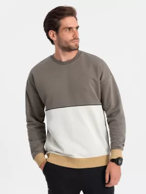 Pánská mikina OMBRE OM-SSNZ-0130 KHAKI