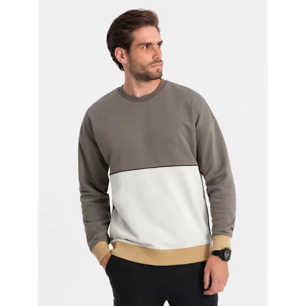  Pánská mikina OMBRE OM-SSNZ-0130 KHAKI 