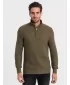 Pánský svetr OMBRE OM-SWZS-0105 OLIVE