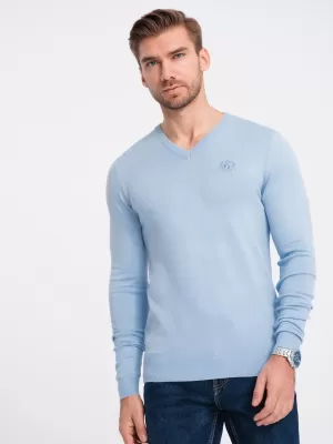 Pánský svetr OMBRE OM-SWBS-0107 LIGHT BLUE 01