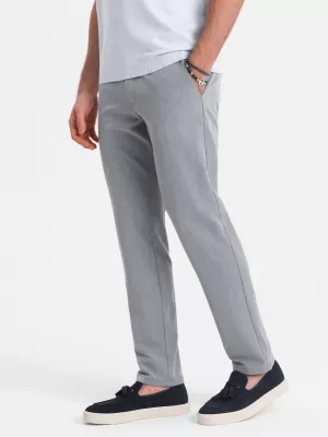 Pánské kalhoty OMBRE OM-PACP-0191 LIGHT GREY