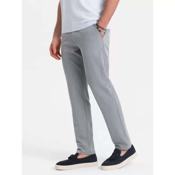  Pánské kalhoty OMBRE OM-PACP-0191 LIGHT GREY 
