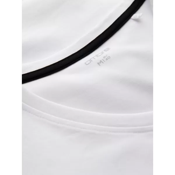  Pánské triko s dlouhým rukávem OMBRE OM-LSCL-0110 WHITE 
