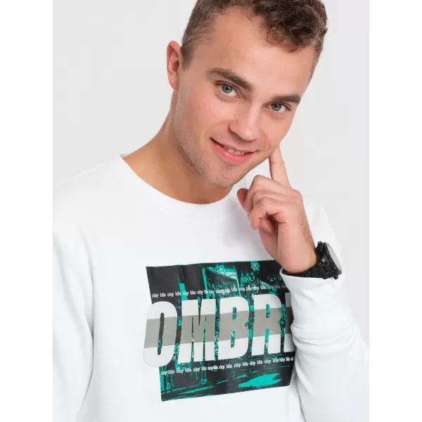  Pánská mikina OMBRE OM-SSPS-0156 WHITE 