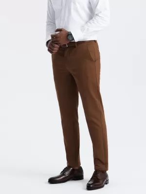 Pánské kalhoty OMBRE OM-PACP-0190 CARAMEL