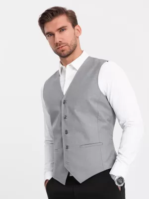 Pánské vesta OMBRE OM-BLZV-0112 GRAY