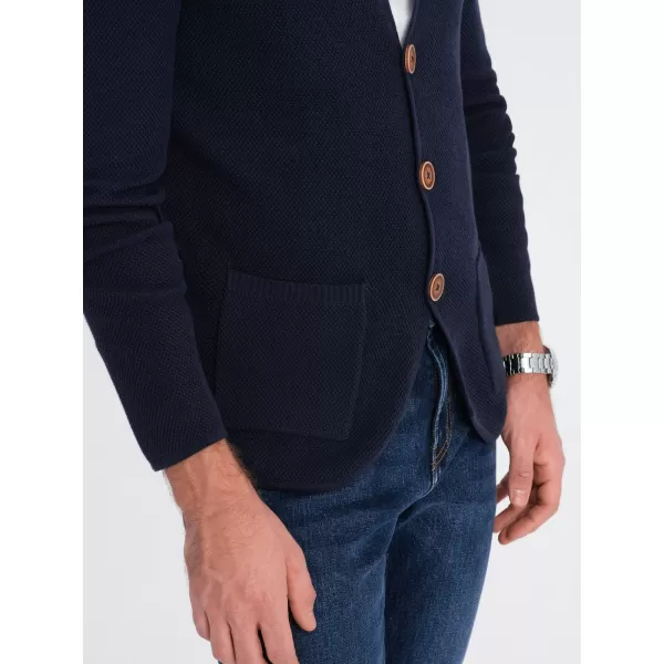  Pánský svetr OMBRE OM-SWCD-0109 NAVY BLUE 