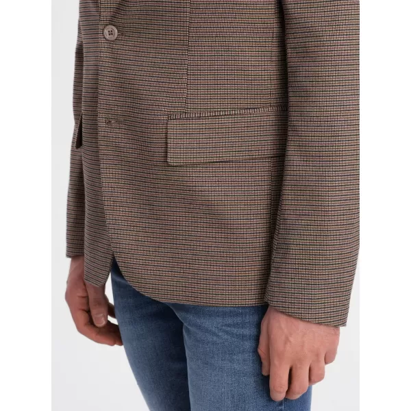  Pánské sako OMBRE OM-BLZB-0116 BROWN 