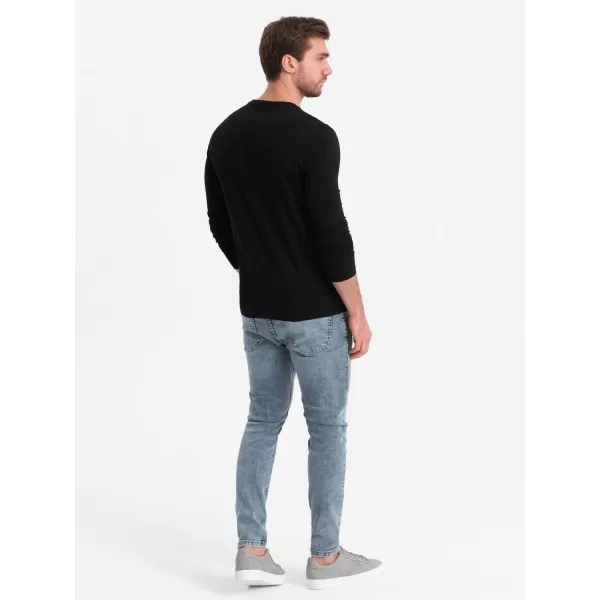  Pánské triko s dlouhým rukávem OMBRE OM-LSCL-0102 BLACK 