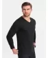 Pánské triko s dlouhým rukávem OMBRE OM-LSBL-0108 BLACK