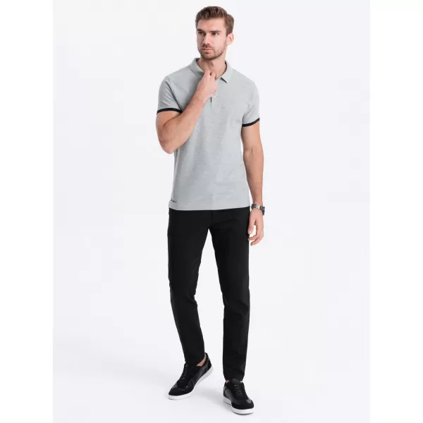  Pánské triko s límečkem OMBRE OM-POSS-0113 GREY 