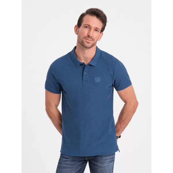  Pánské triko s límečkem OMBRE S1374 DARK BLUE 