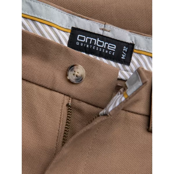  Pánské kalhoty OMBRE OM-PACP-0186 LIGHT BROWN 