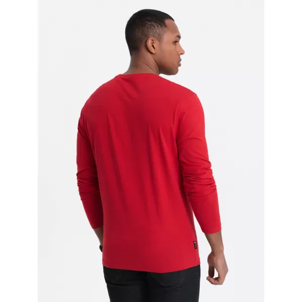  Pánské triko s dlouhým rukávem OMBRE OM-LSBL-0106 RED 