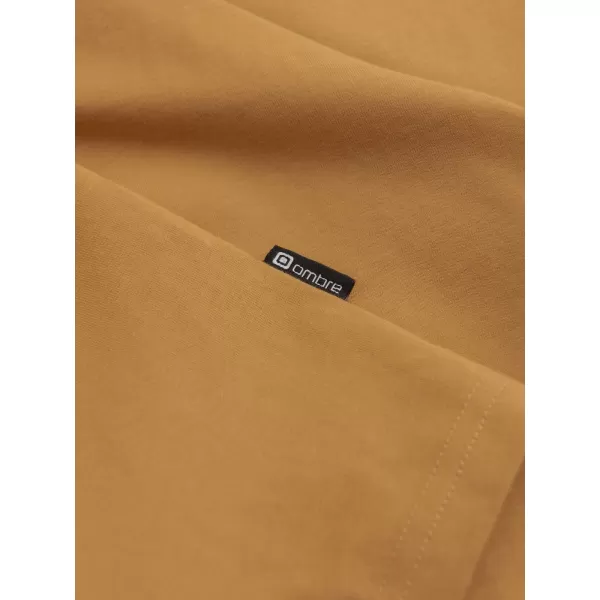  Pánské triko s dlouhým rukávem OMBRE OM-LSBL-0106 MUSTARD 