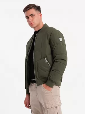 Pánská bunda OMBRE OM-JALP-0143 DARK OLIVE GREEN
