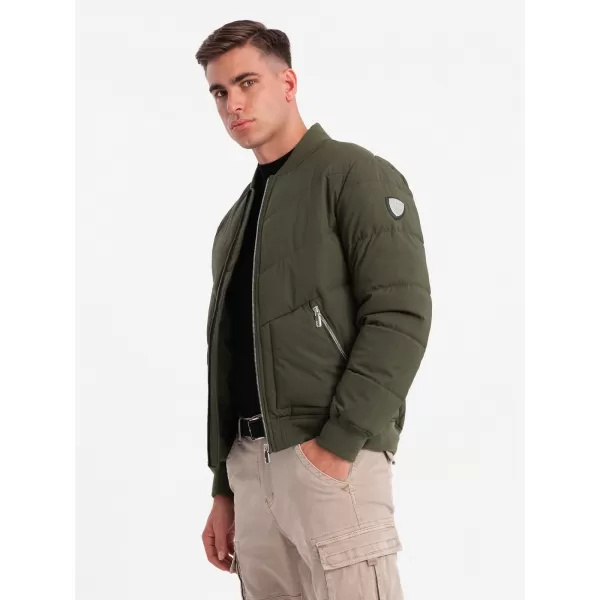  Pánská bunda OMBRE OM-JALP-0143 DARK OLIVE GREEN 