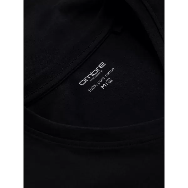  Pánské triko s dlouhým rukávem OMBRE OM-LSBL-0108 BLACK 
