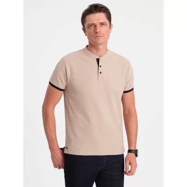  Pánské triko OMBRE OM-TSCT-0156 BEIGE 
