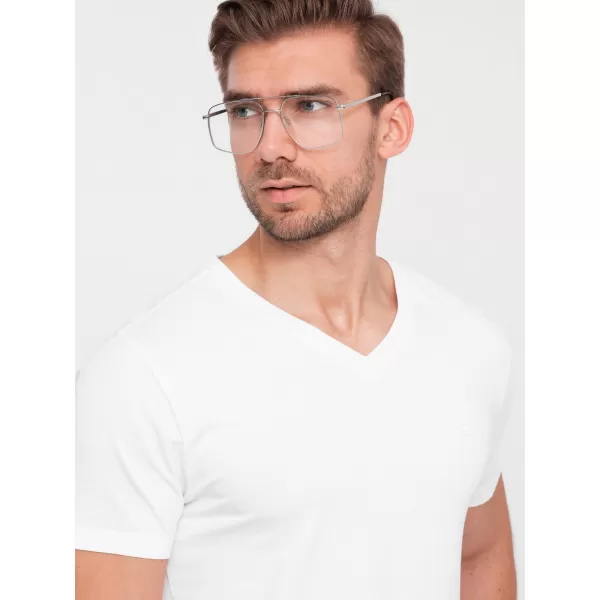  Pánské triko OMBRE OM-TSCT-0106 WHITE 