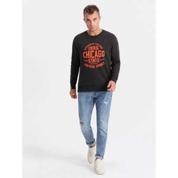  Pánská mikina OMBRE OM-SSPS-0154 DARK BROWN 