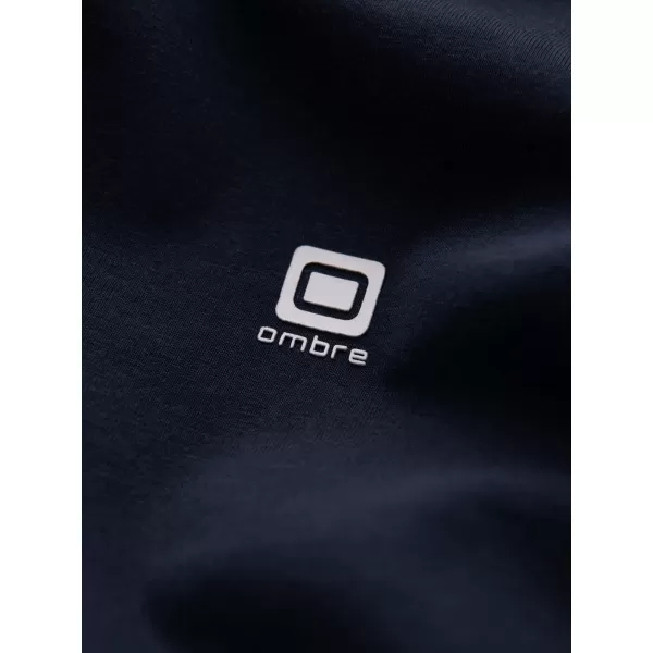  Pánské triko s dlouhým rukávem OMBRE OM-LSCL-0102 NAVY BLUE 