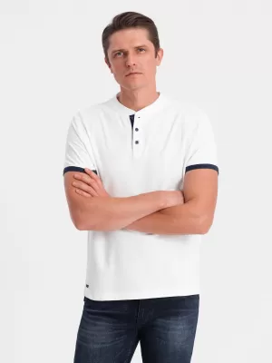 Pánské triko OMBRE OM-TSCT-0156 WHITE