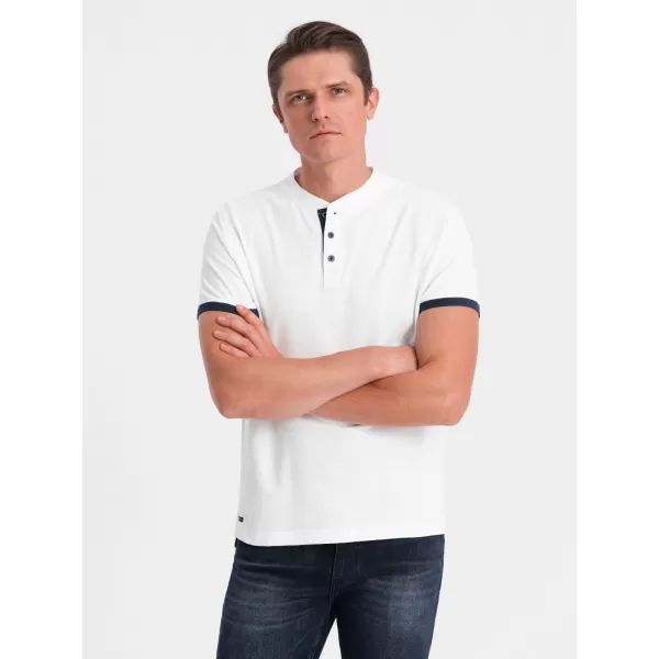  Pánské triko OMBRE OM-TSCT-0156 WHITE 