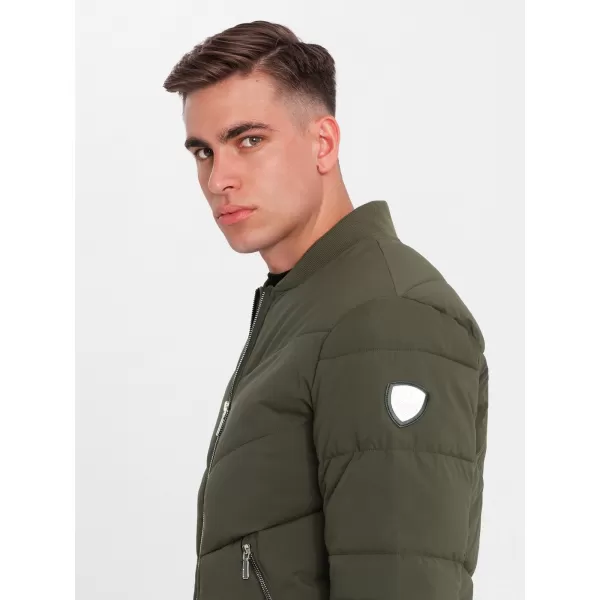  Pánská bunda OMBRE OM-JALP-0143 DARK OLIVE GREEN 