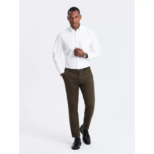  Pánské kalhoty OMBRE OM-PACP-0190 DARK OLIVE GREEN 