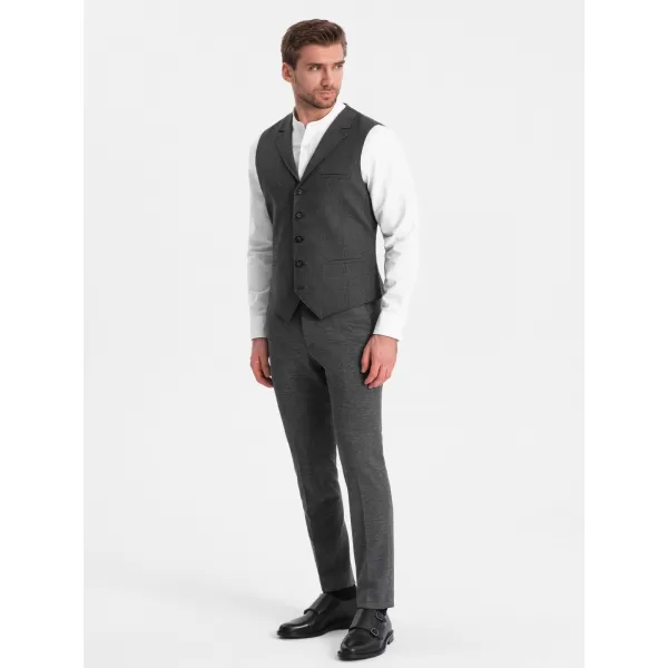  Pánská vesta OMBRE OM-BLZV-0109 GRAPHITE 
