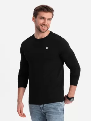 Pánské triko s dlouhým rukávem OMBRE OM-LSCL-0102 BLACK