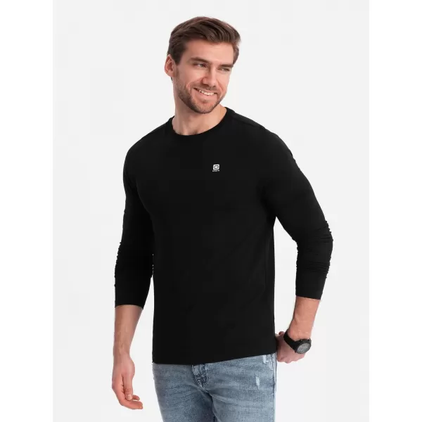  Pánské triko s dlouhým rukávem OMBRE OM-LSCL-0102 BLACK 