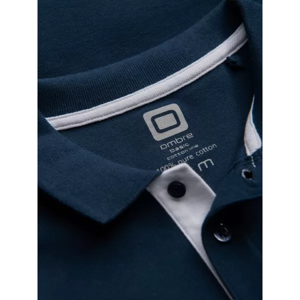  Pánské triko OMBRE OM-POSS-0113 NAVY BLUE 
