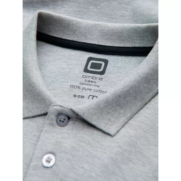  Pánské triko s límečkem OMBRE OM-POSS-0113 GREY 