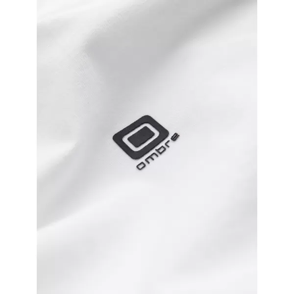  Pánské triko s dlouhým rukávem OMBRE OM-LSCL-0110 WHITE 