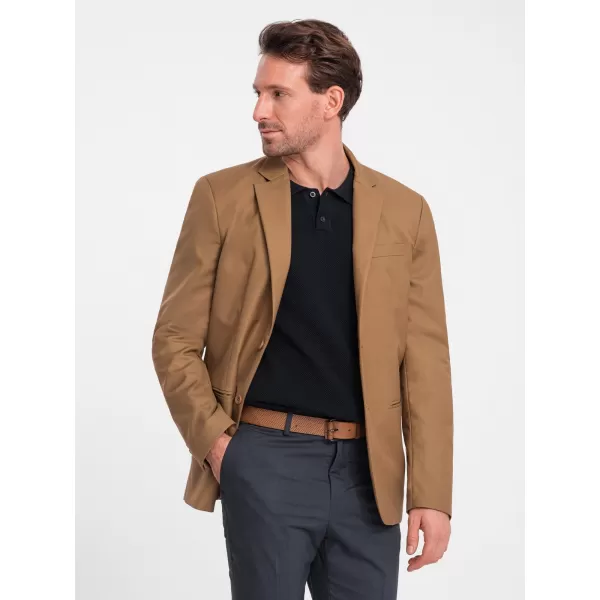  Pánské sako OMBRE OM-BLZB-0115 CARAMEL 
