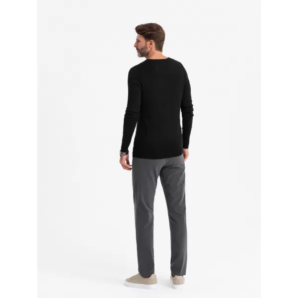  Pánský svetr OMBRE OM-SWBS-0106 BLACK 