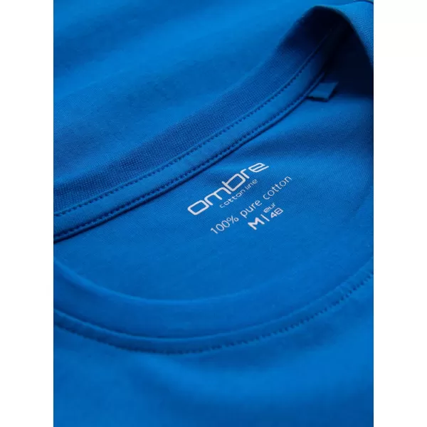  Pánské triko s dlouhým rukávem OMBRE OM-LSBL-0106 BLUE 