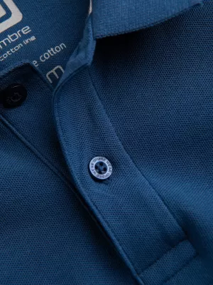 Pánské triko s límečkem OMBRE S1374 DARK BLUE