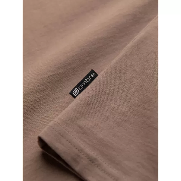  Pánské triko OMBRE OM-TSPT-0166 LIGHT BROWN 