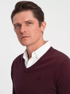 Pánský svetr OMBRE OM-SWSW-0102 MAROON