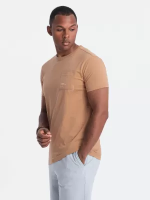 Pánské triko OMBRE OM-TSPT-0154 LIGHT BROWN
