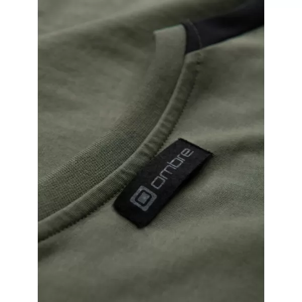  Pánské triko OMBRE S1632 OLIVE 