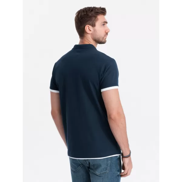  Pánské triko OMBRE OM-POSS-0113 NAVY BLUE 