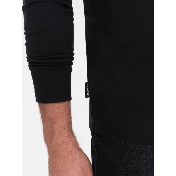  Pánské triko s dlouhým rukávem OMBRE OM-LSBL-0108 BLACK 