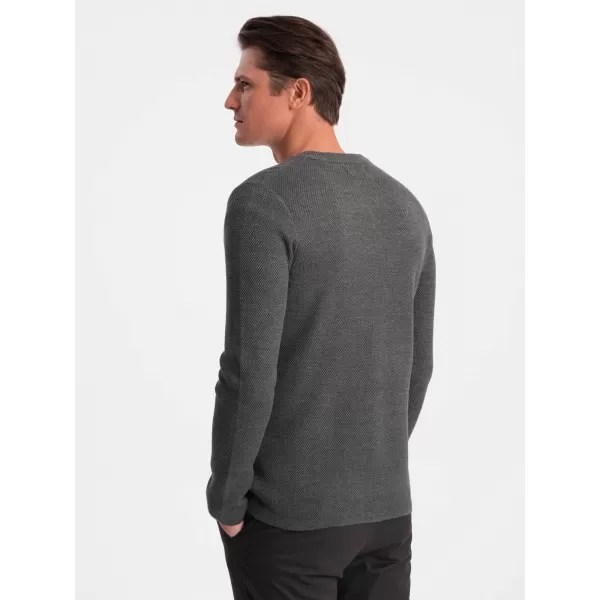  Pánský svetr OMBRE OM-SWCD-0109 GRAPHITE MELANGE 